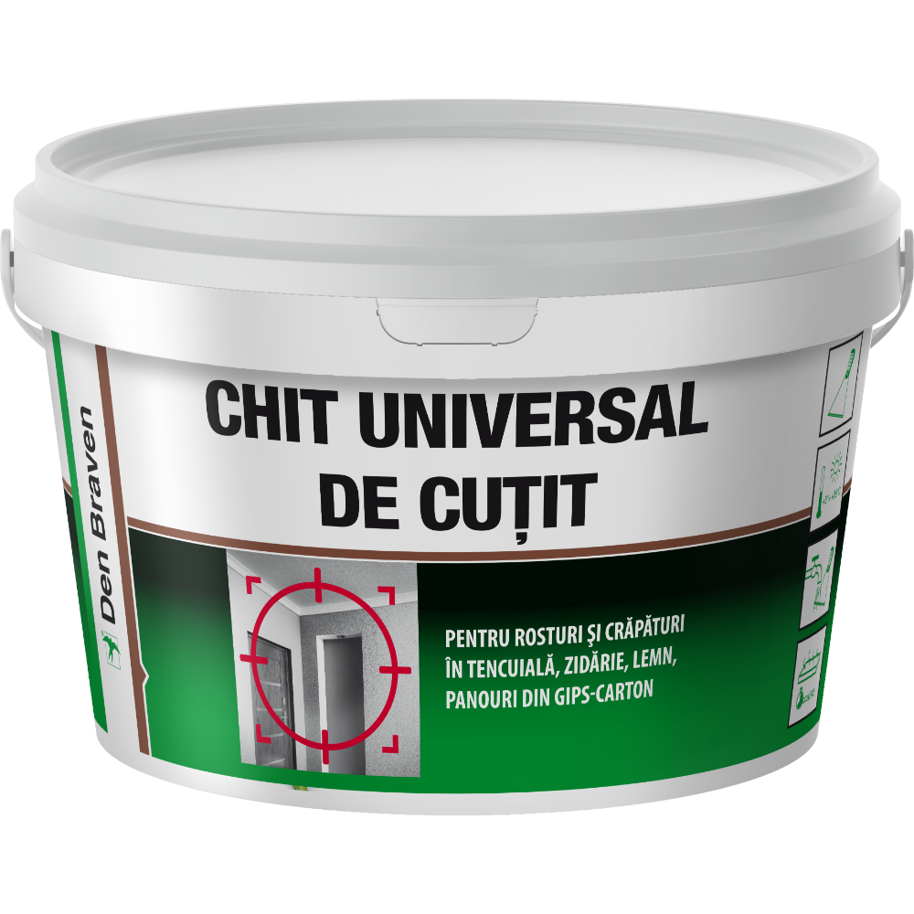 Chit universal de cutit pentru interior, Den Braven alb, 0,4 kg