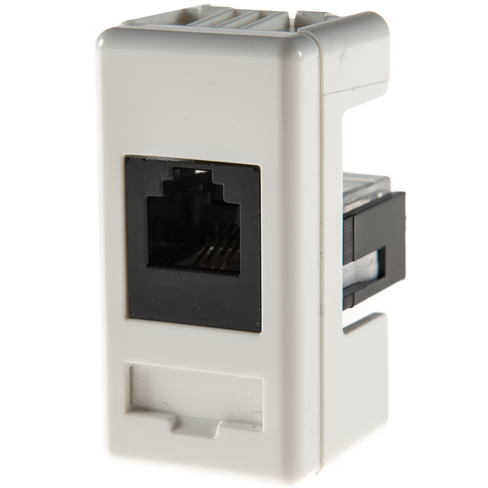 Priza telefon RJ11 System Gewiss GW20251, 1 modul, alb