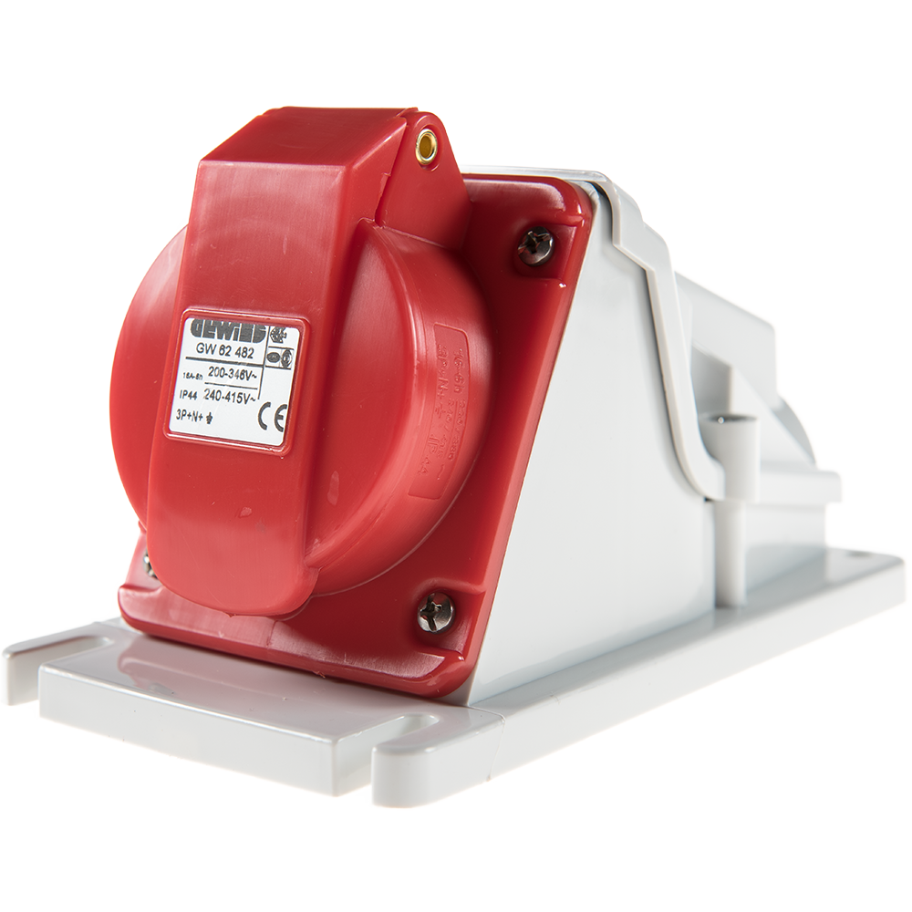 Priza industriala aplicata Gewiss GW62482, 3P+N+E 16 A, 380-415V, 6H, IP44