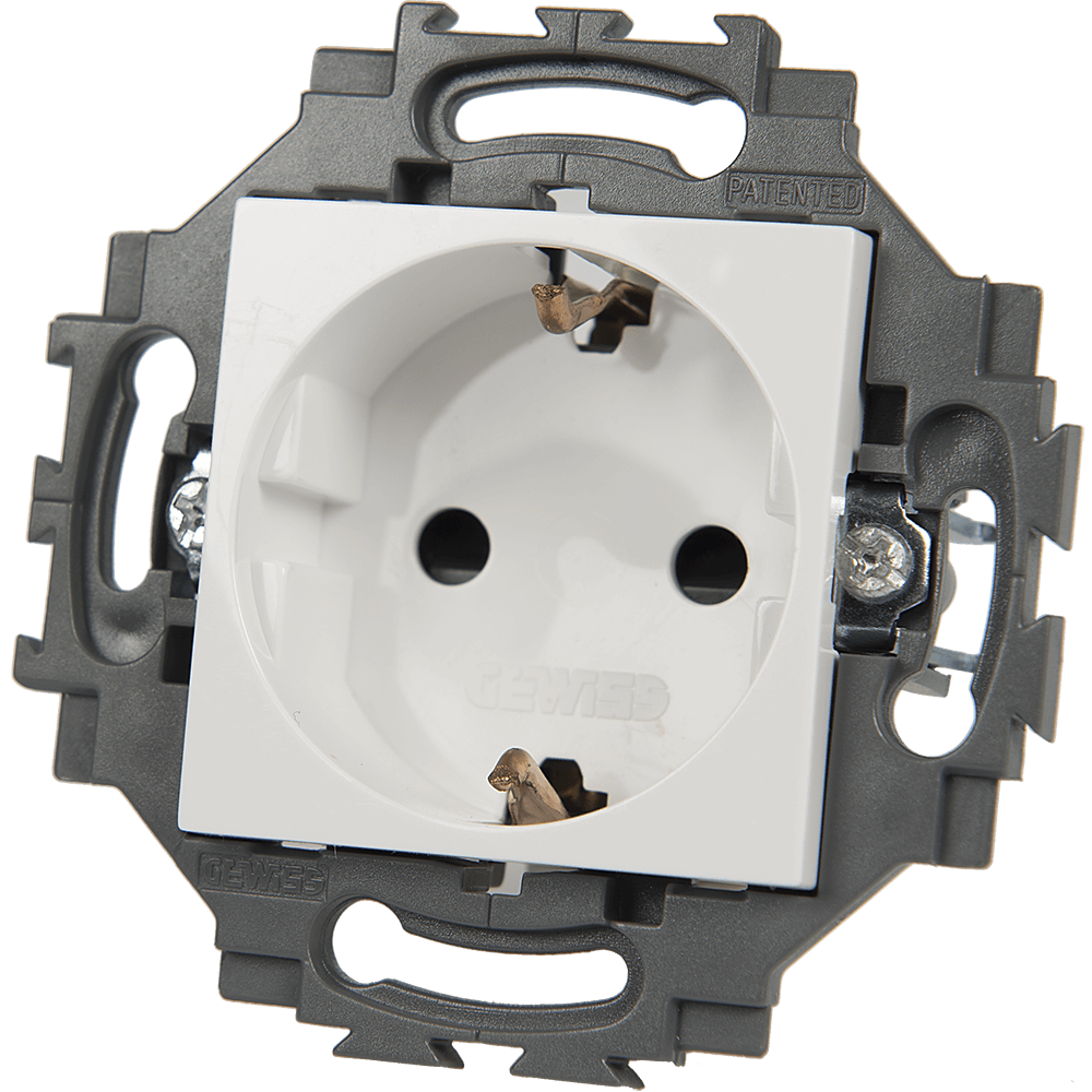 Priza Schuko GW35206W Dahlia, 2P+E, contact protectie copii