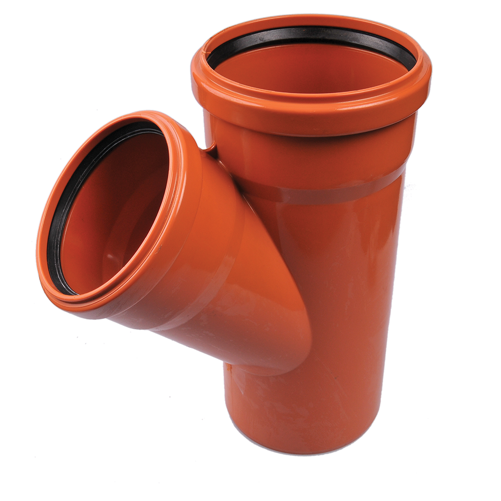 Ramificatie canalizare exterioara PVC Valrom, 45 grade, diametru 125 / 110 mm