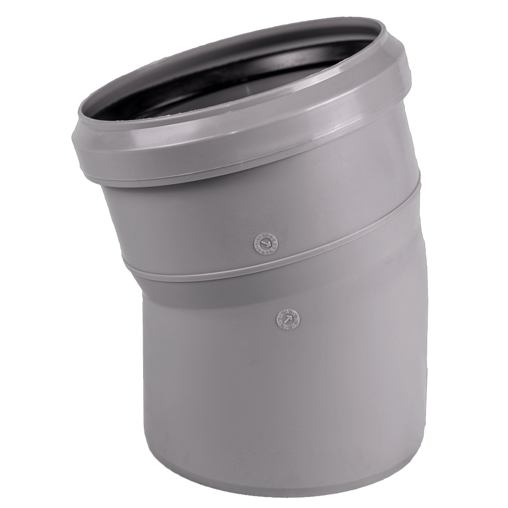 Cot PP pentru canalizare interioara Valrom, gri, 110 mm, 15 grade
