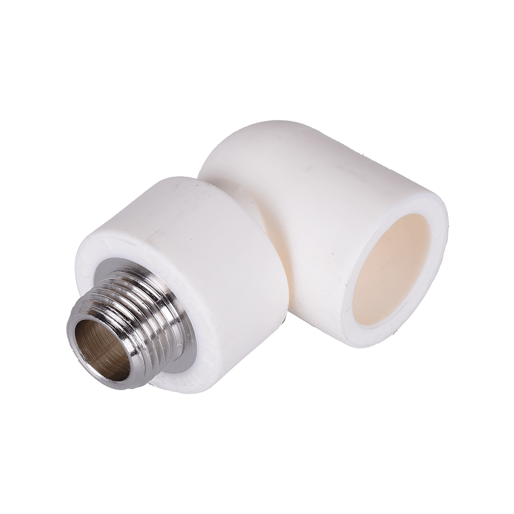 Cot PPR 90° Vesbo, filet exterior, 25 mm x 1/2, alb