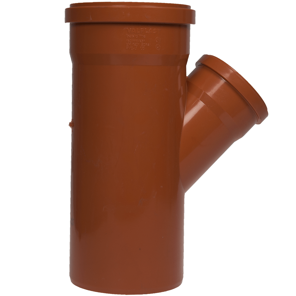 Ramificatie canalizare exterioara PVC Valrom, 45 grade, diametru 160 / 110 mm