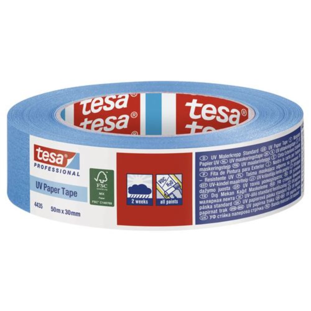 Banda mascare Tesa Basic UV, bleu, 30 mm, 35 m