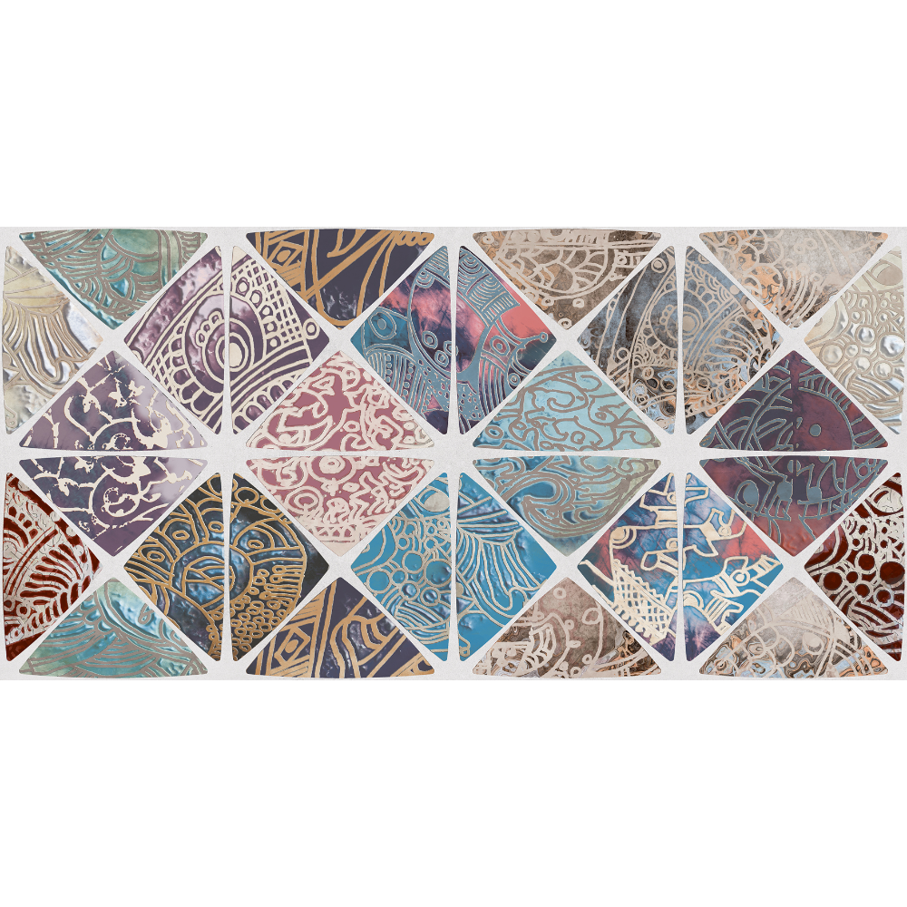 Faianta decorativa Exotica Mirage, finisaj mat, gri, model geometric romb, grosime 0,85 cm, 30 x 60 cm