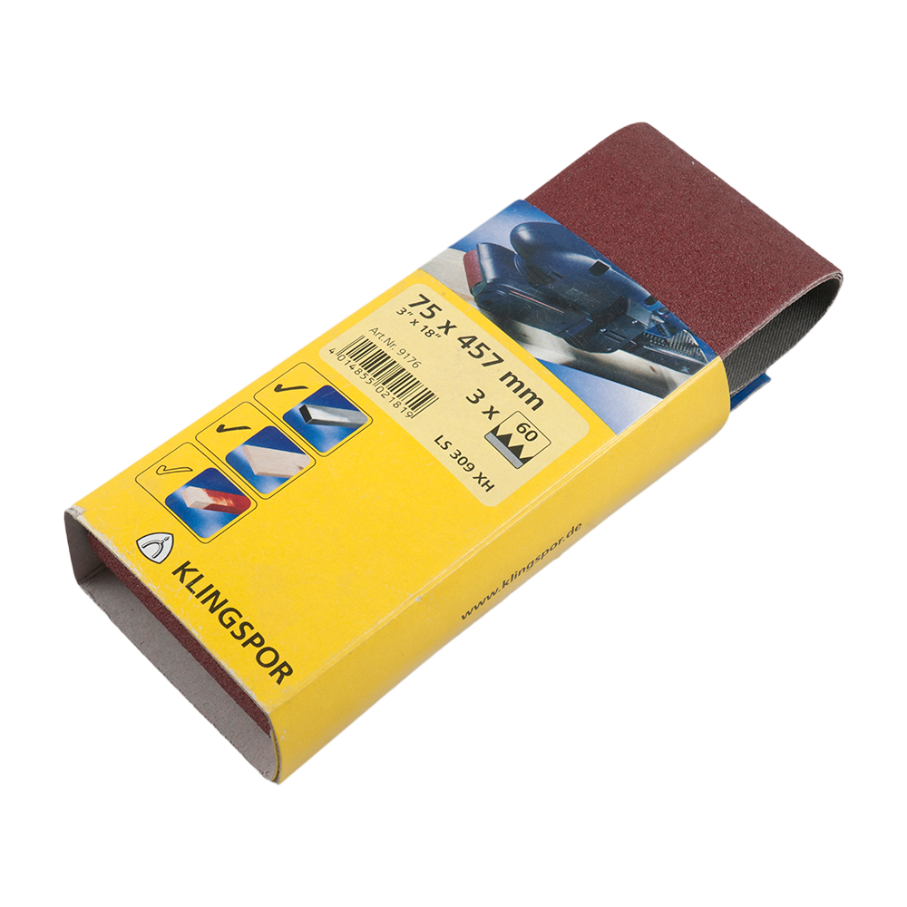 Benzi abrazive pentru slefuire metale si lemn, Klingspor 9176, 75 mm, granulatie 60