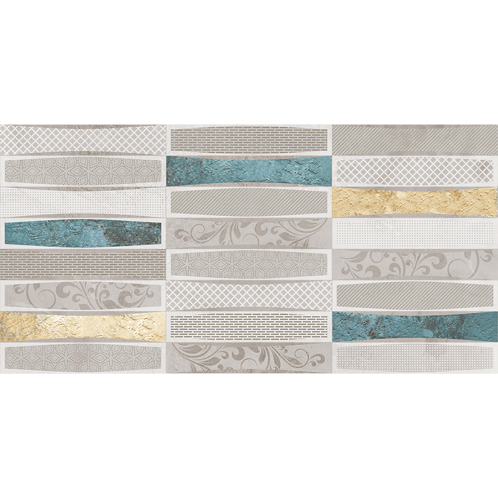 Faianta decorativa Exotica Iron cement gri GMH-1, model geometric, 30 x 60 cm