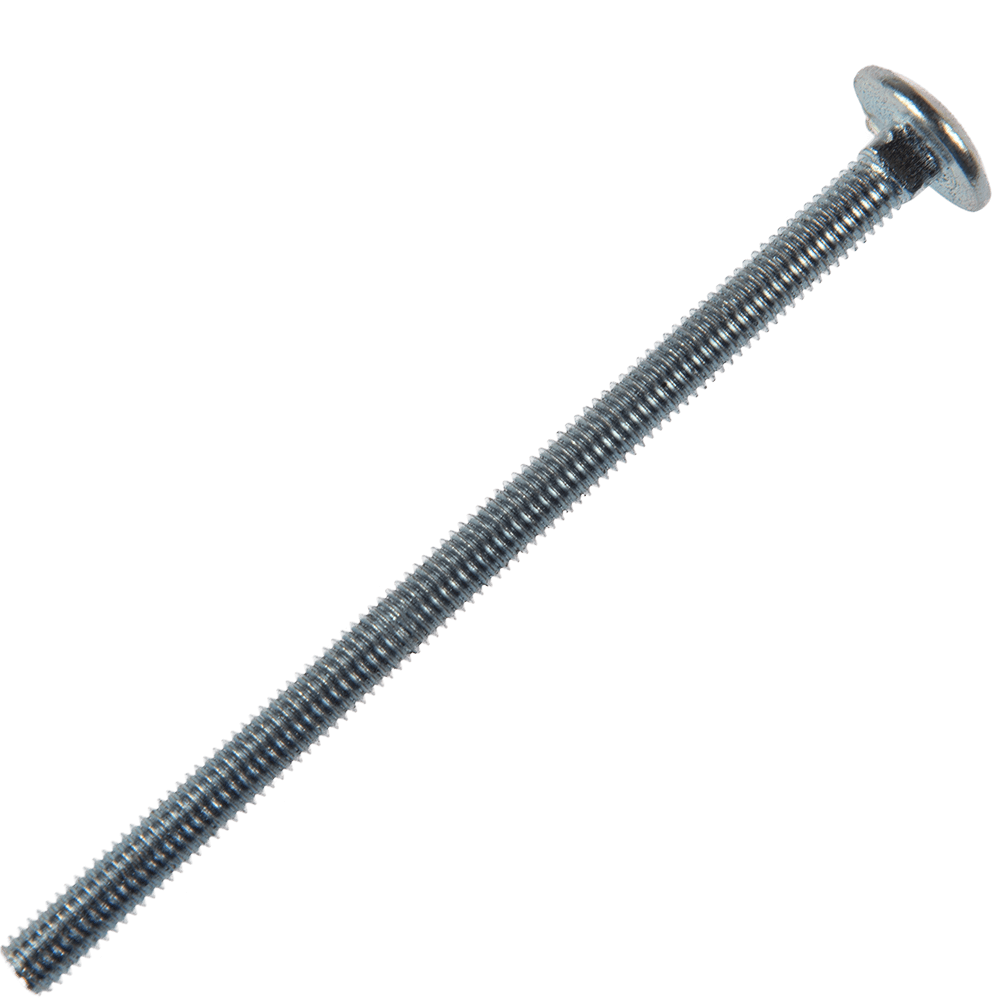 Surub cu cap bombat si gat patrat, otel zincat alb, 6 x 120 mm, 10 buc