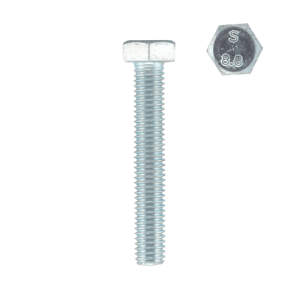 Surub cu cap hexagonal, metric, otel zincat, 8 x 50 mm, 10 buc
