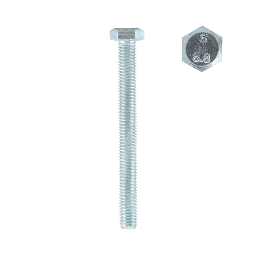 Surub cu cap hexagonal, metric, otel zincat, 8 x 80 mm, 10 buc