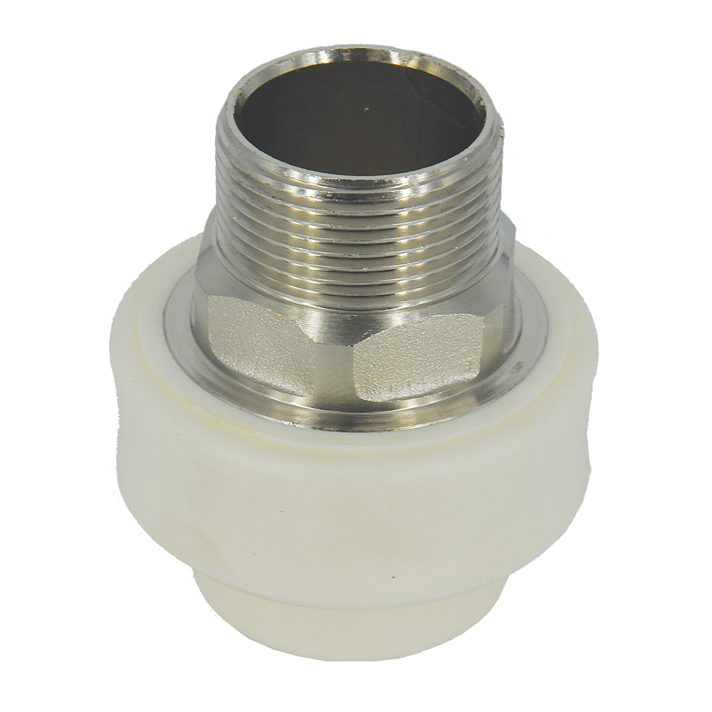 Mufa PPR 40 mm Vesbo, 1 1/4, filet exterior, alb
