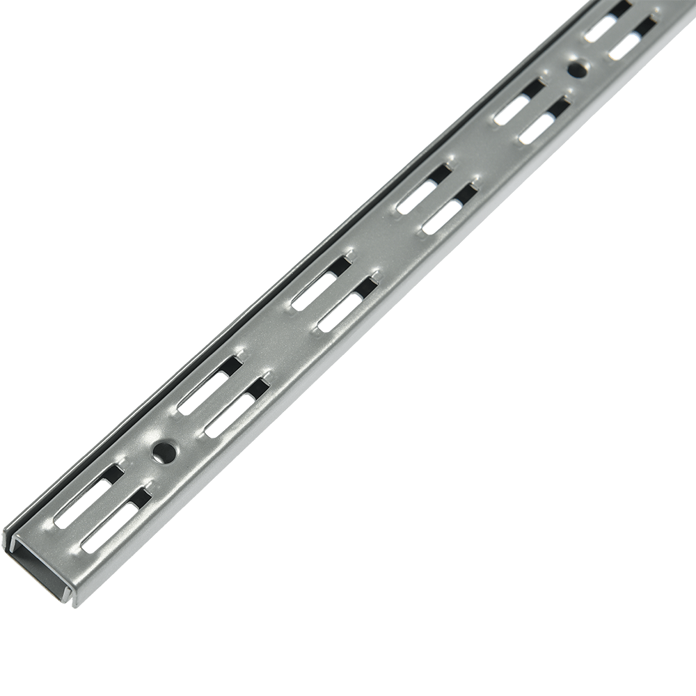 Vergea verticala, gri, H: 2000 mm, doua randuri de gauri