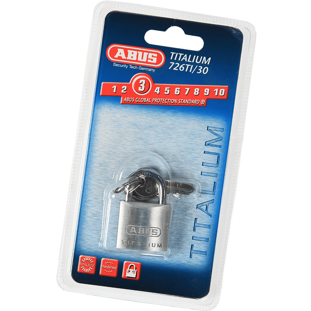 Lacat din aluminiu, Abus Titalium 726TI, l 30mm, 2 chei