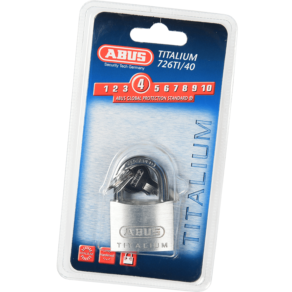 Lacat din aluminiu, Abus Titalium 726TI, l 40mm, 2 chei