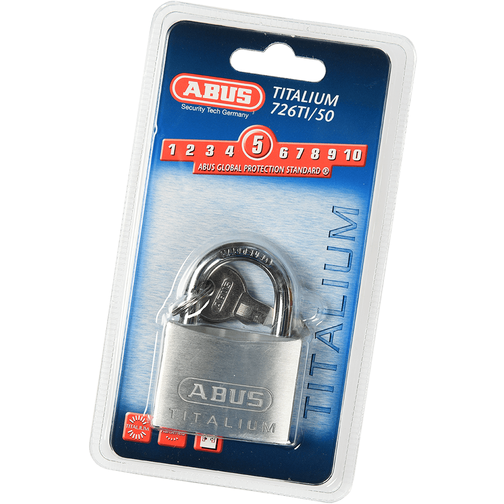 Lacat din aluminiu, Abus Titalium 726TI, l 50mm, 2 chei