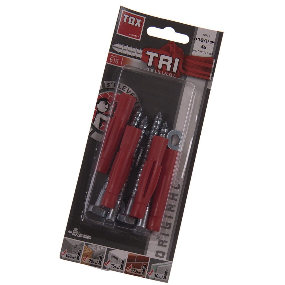 Diblu Tri cu surub, pentru fixari in beton, Ø 10 mm, L 61 mm, 4 buc