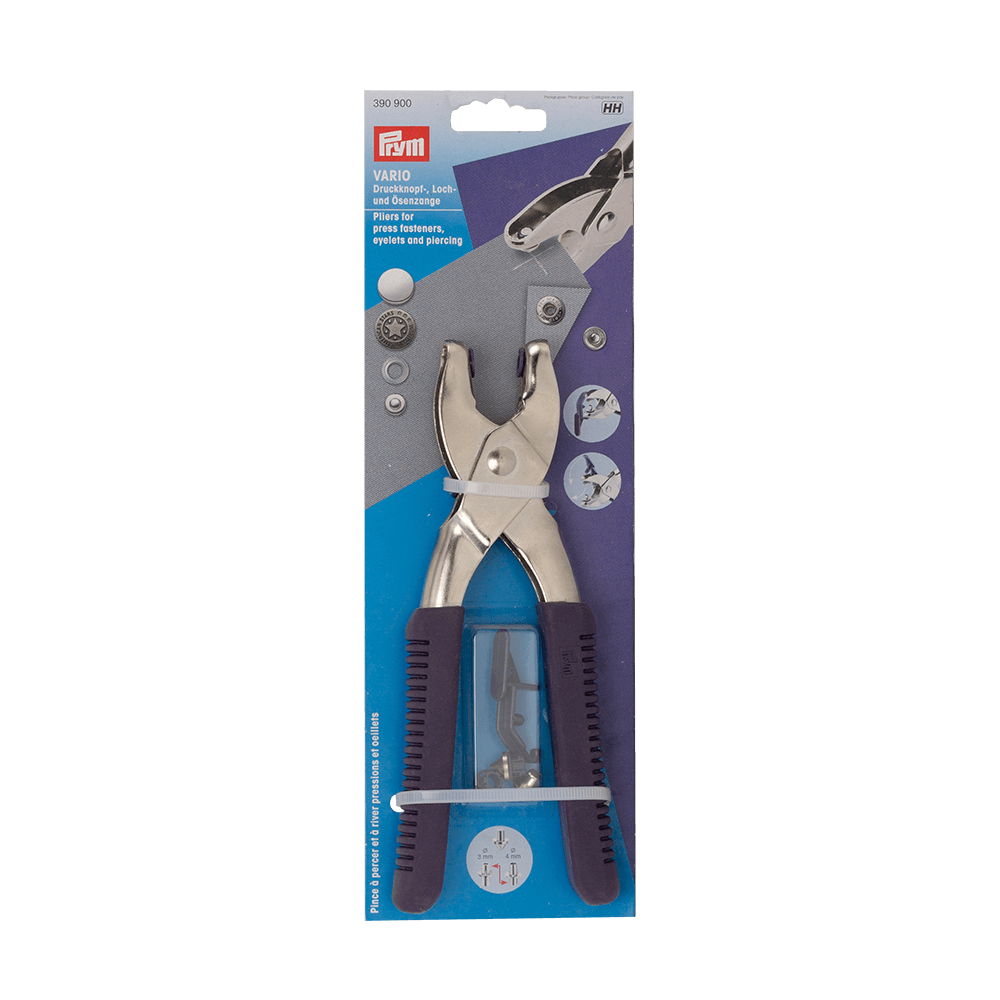 Cleste pentru montarea capselor, plus set pregaurire 3, 4, 5 mm, Prym Vario