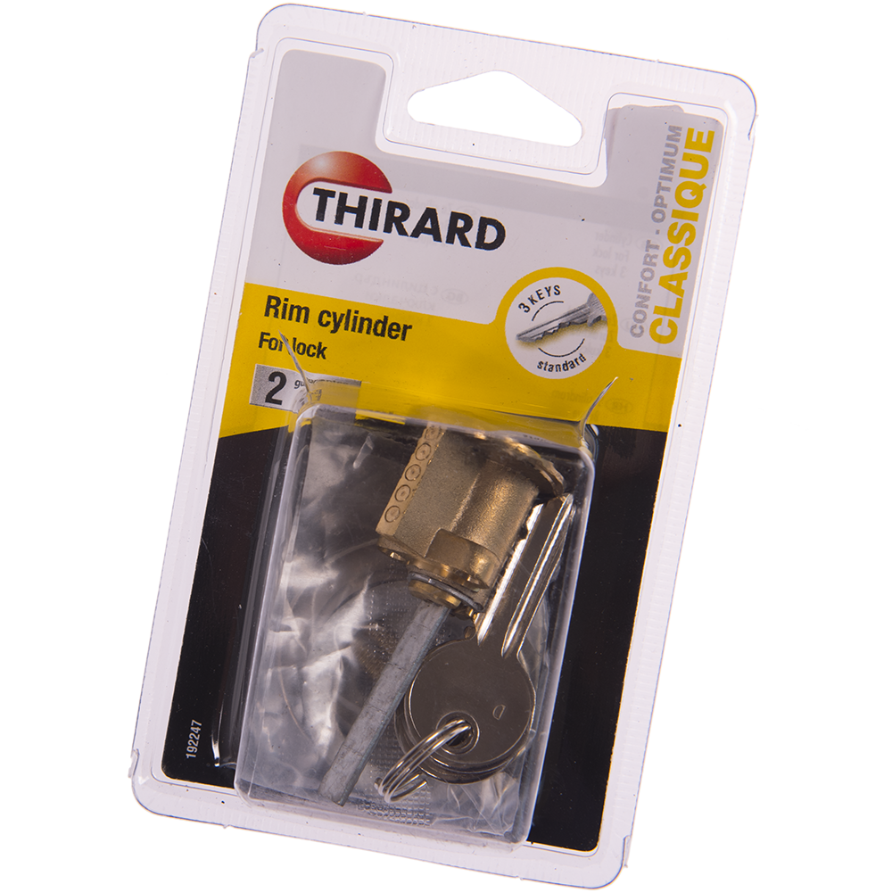 Cilindru pentru broasca aplicata, Thirard RIM, alama, 3 chei