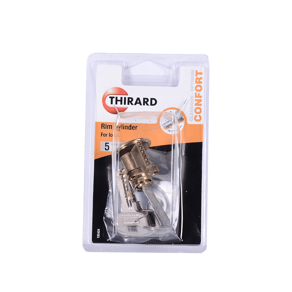 Cilindru pentru broasca aplicata, Thirard RIM, alama, 4 chei reversibile