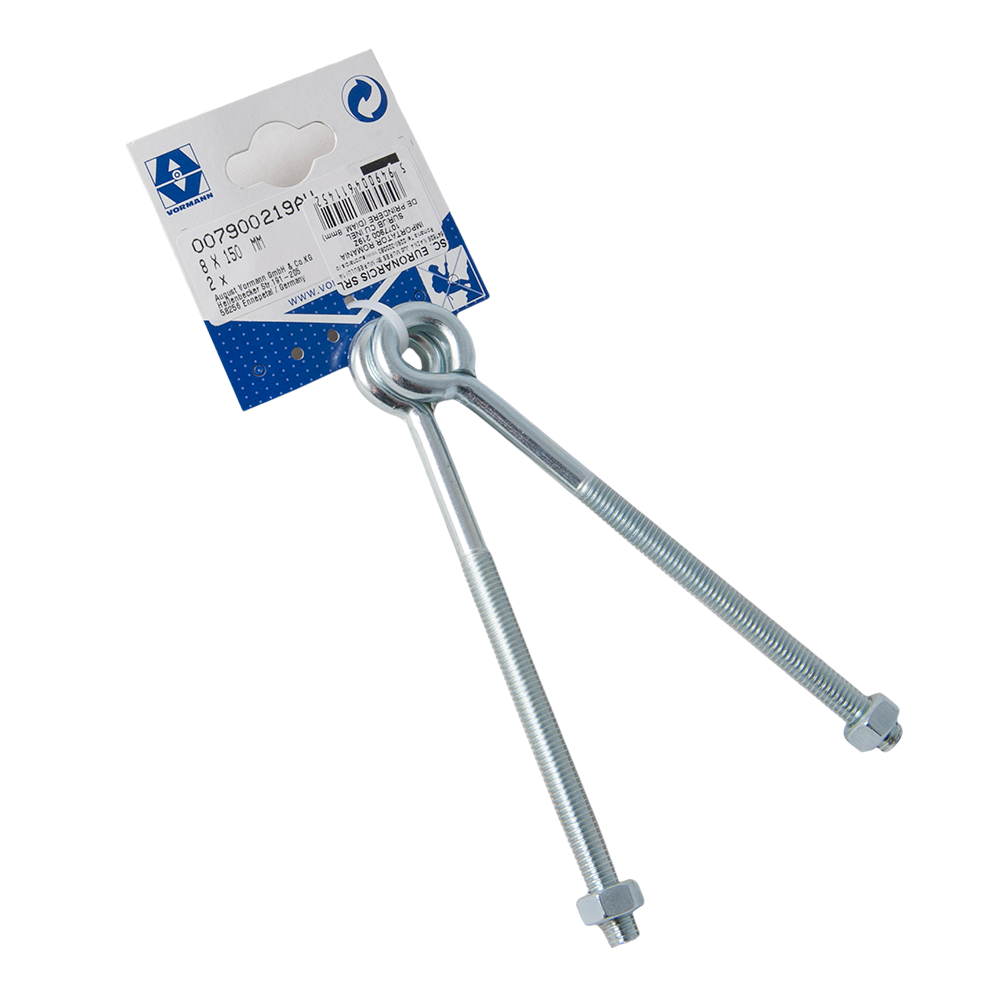 Surub metric cu inel de prindere si piulita, 8 x 12 mm, 2 BUC