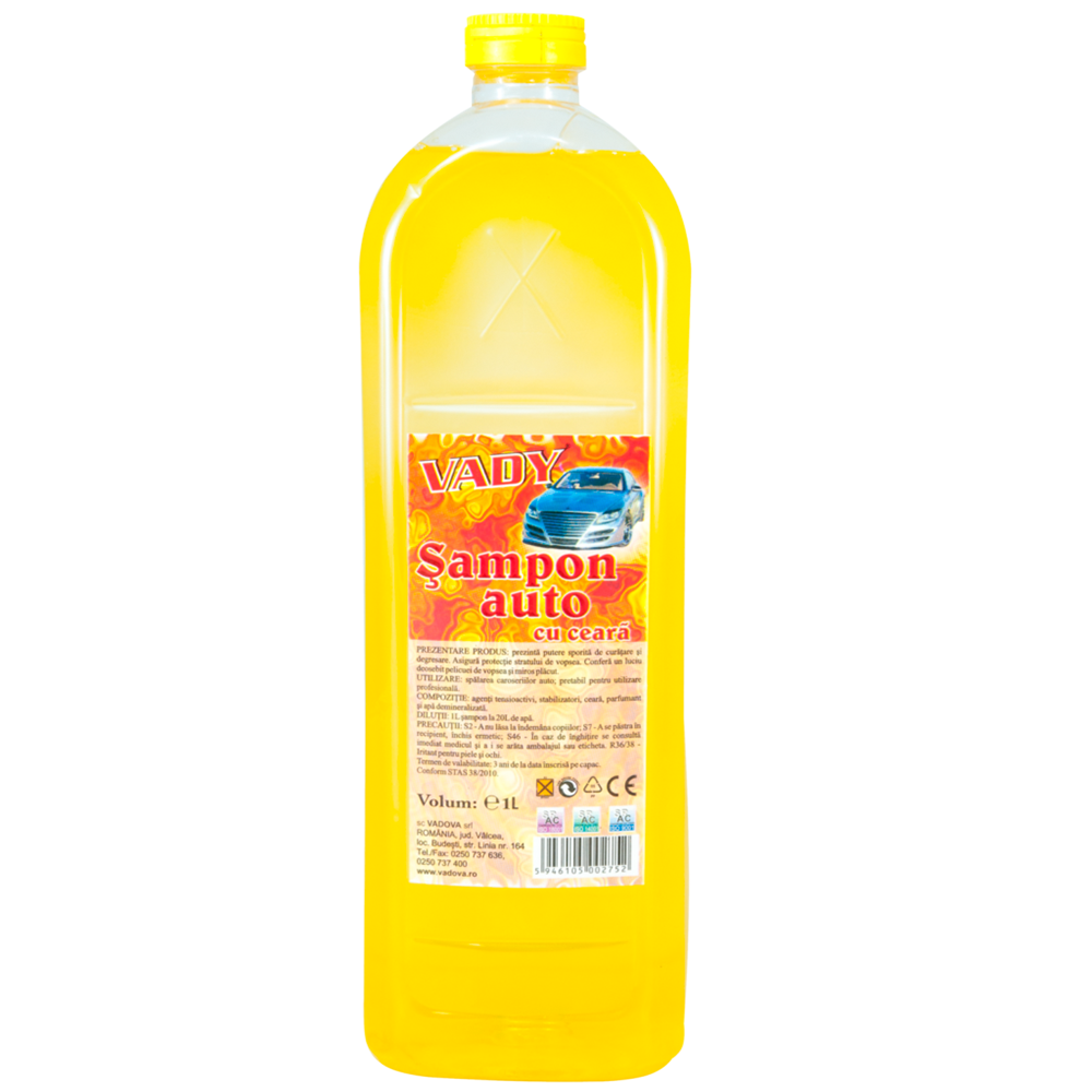 Sampon auto cu ceara Vady Klar, biodegradabil, 1 l