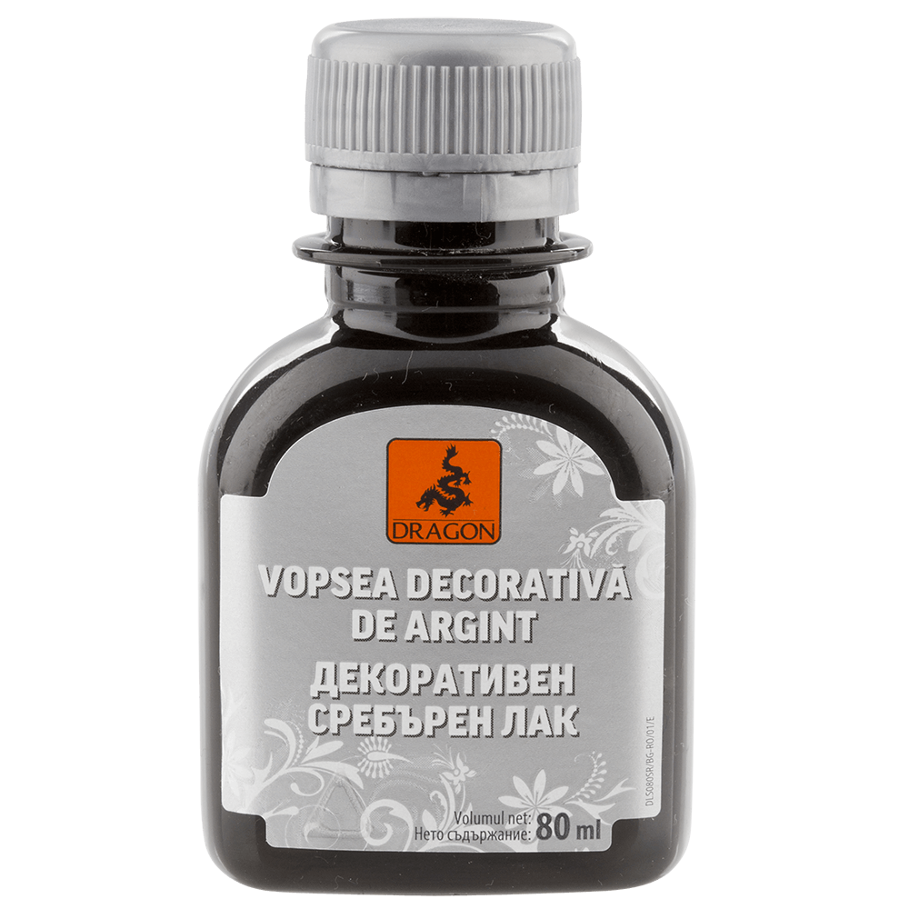 Vopsea decorativa Dragon, argintie, interior/exterior, 80 ml