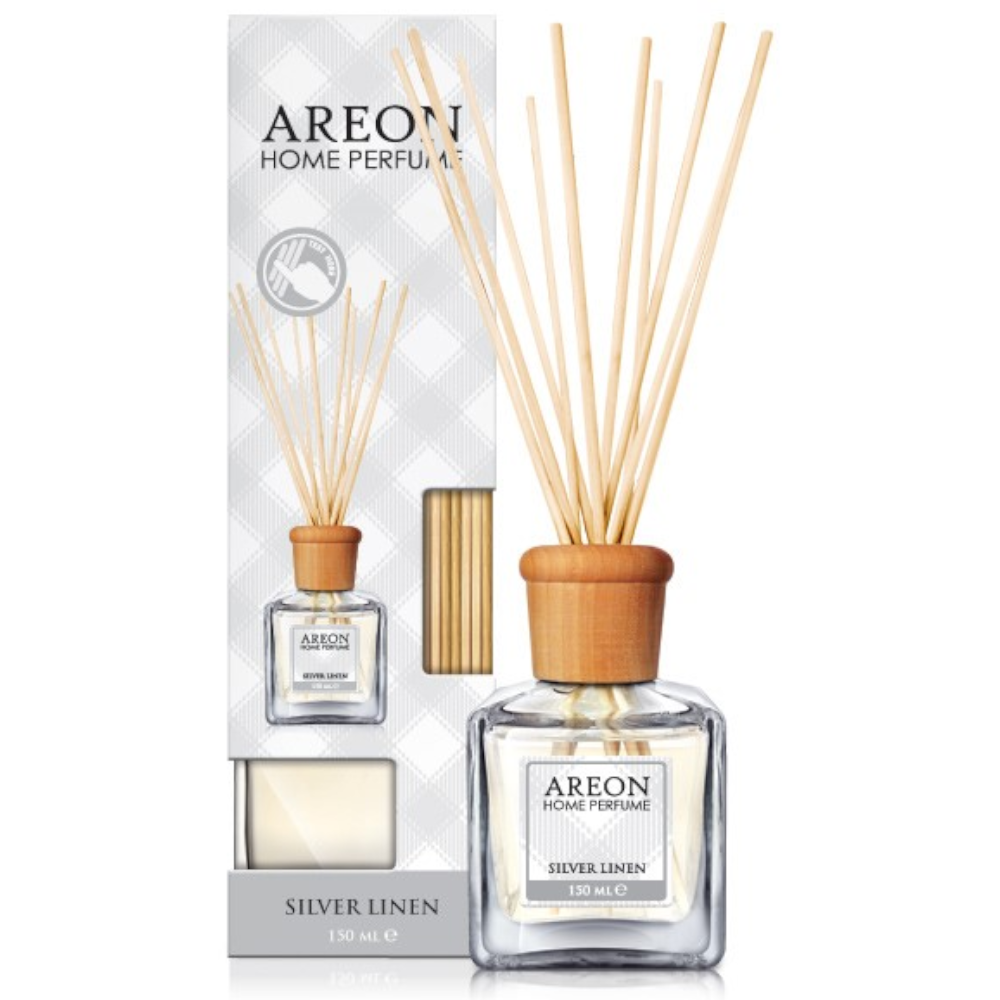 Odorizant cu betisoare Areon Home Perfume, Silver Linen, 150 ml