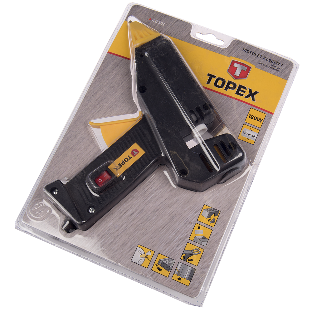 Pistol de lipit cu baghete de silicon Topex, 180W, 230V