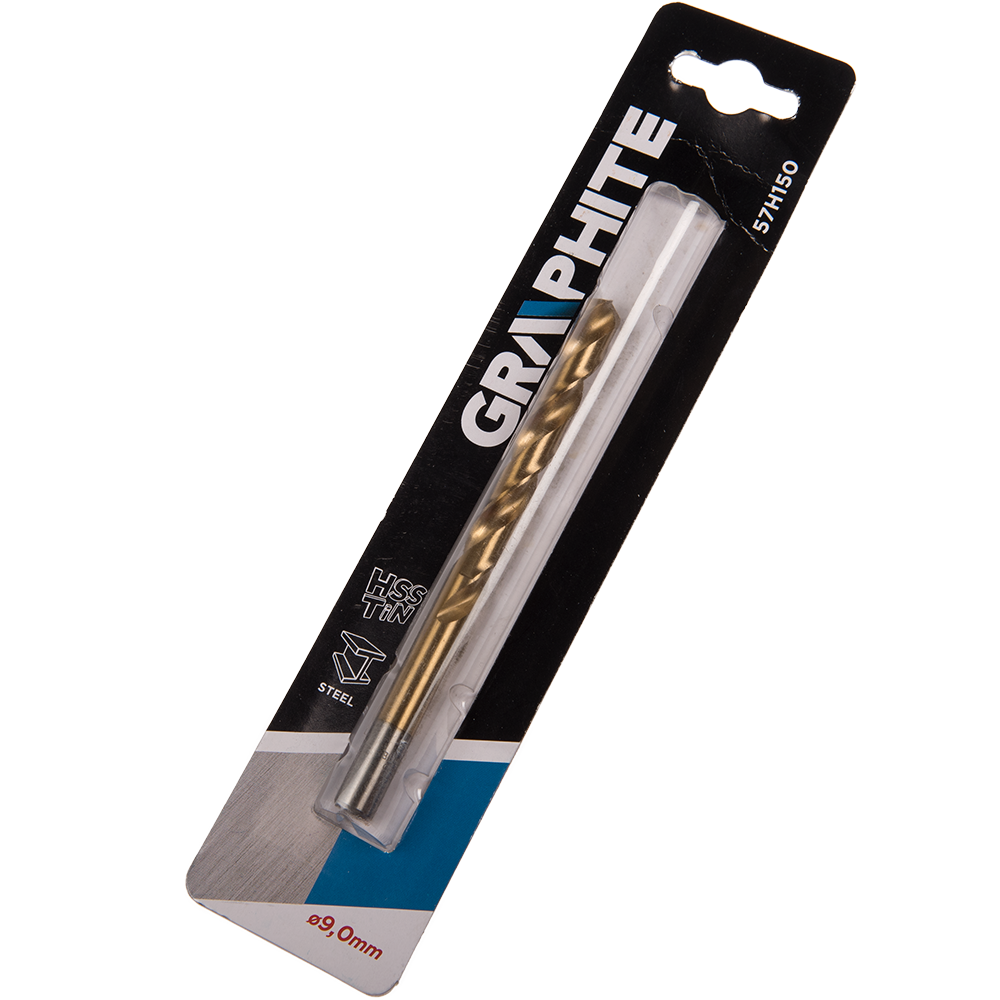 Burghiu Graphite, HSS-TiN, pentru metal, 9 mm