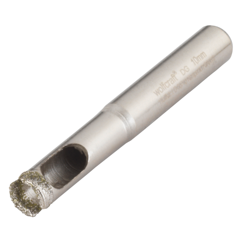 Carota diamantata cu ax Wolfcraft, pentru ceramica, cu burghiu, 10 mm