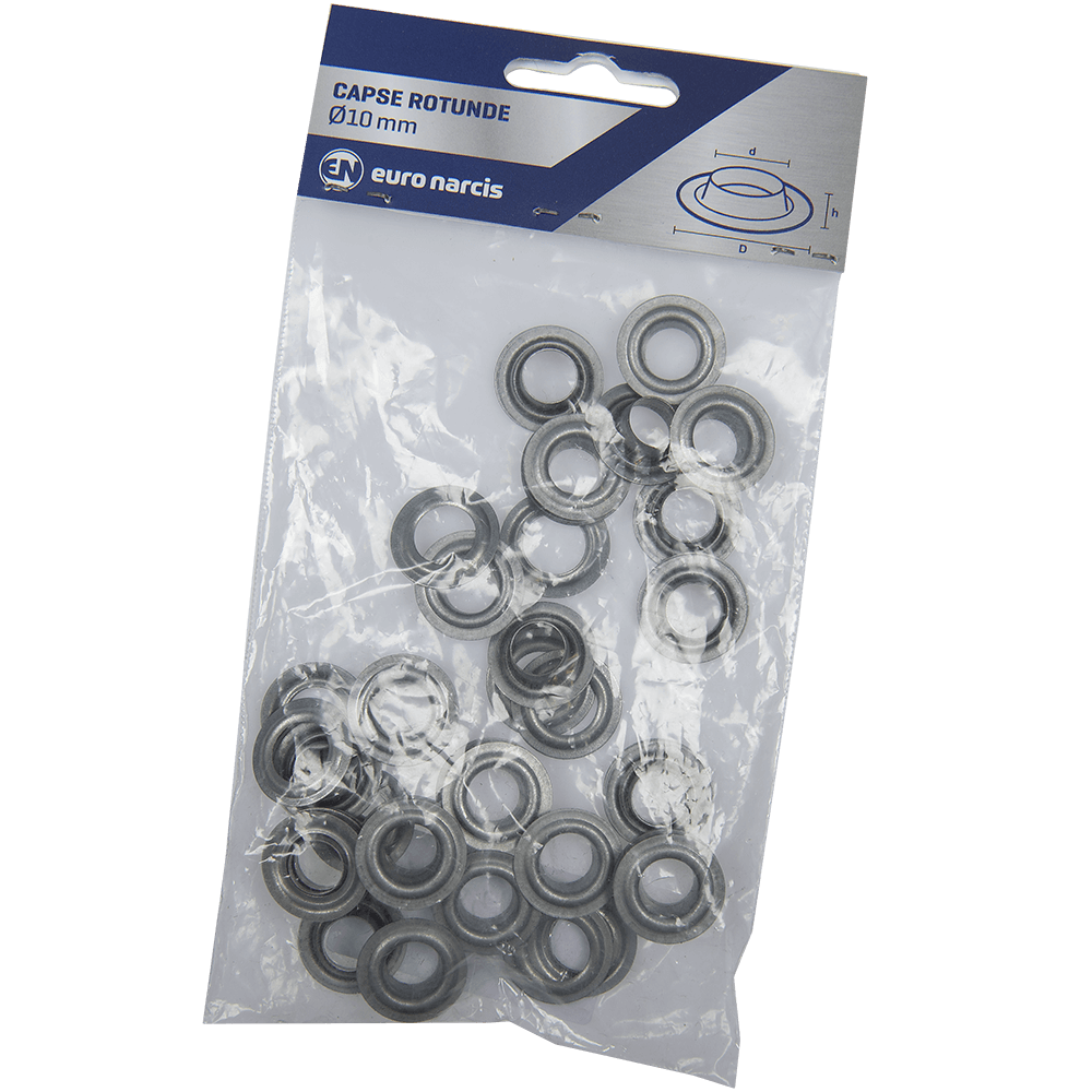 Capse rotunde pentru prelata, 10 x 20 x 6,5 mm