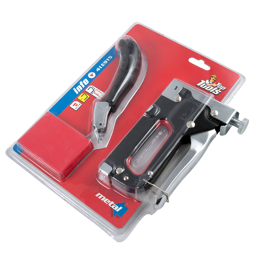 Capsator pentru tapiterie Top Tools, cu aparat scos capse, pentru capse tip J/53 6 - 8 mm