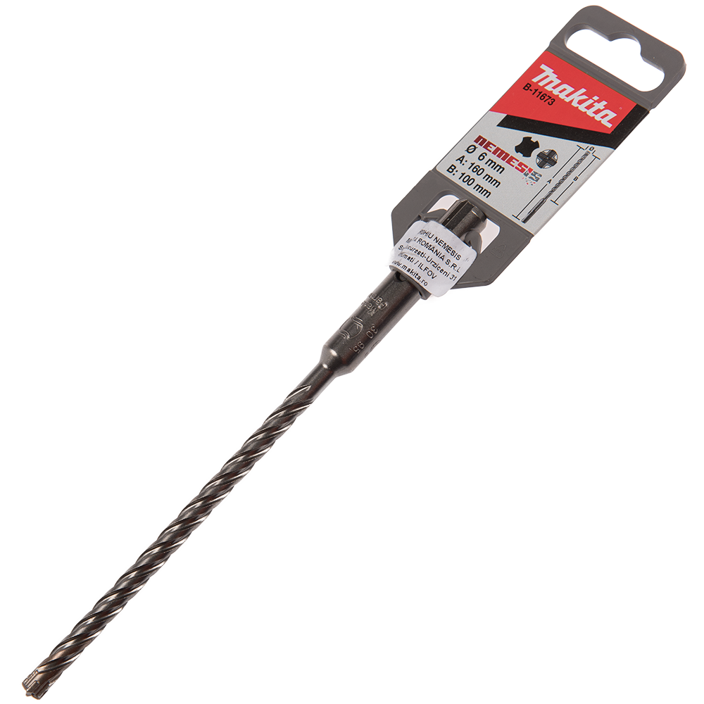 Burghiu 4 taisuri Makita Nemesis, SDS-Plus, pentru beton, 160 x 6 mm