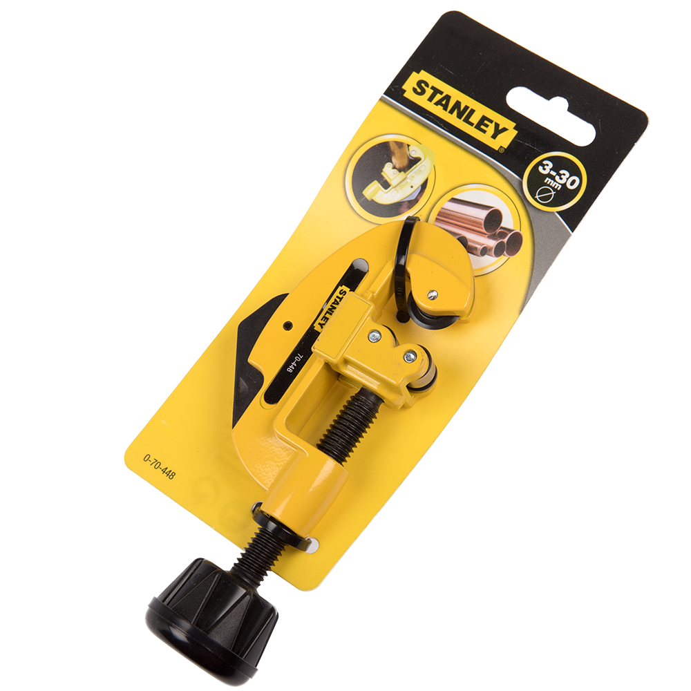 Dispozitiv pentru taiat tevi Stanley, lama metal, galben/negru,  3- 30 mm