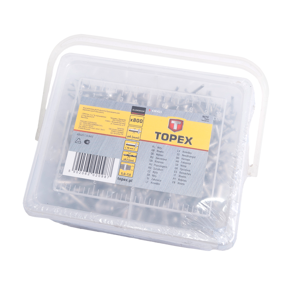 Nituri pop, aluminiu, Topex, 4 x 10 mm, 50 bucati