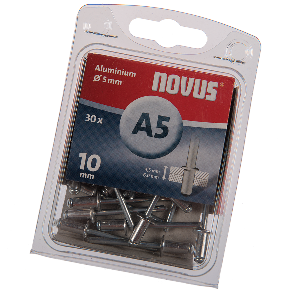 Nituri pop, aluminiu, Novus A5, 5 x 10 mm, 30 bucati