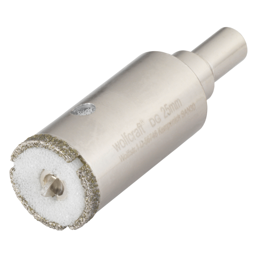 Carota diamantata Wolfcraft, pentru ceramica, cu burghiu centrare, 25 mm