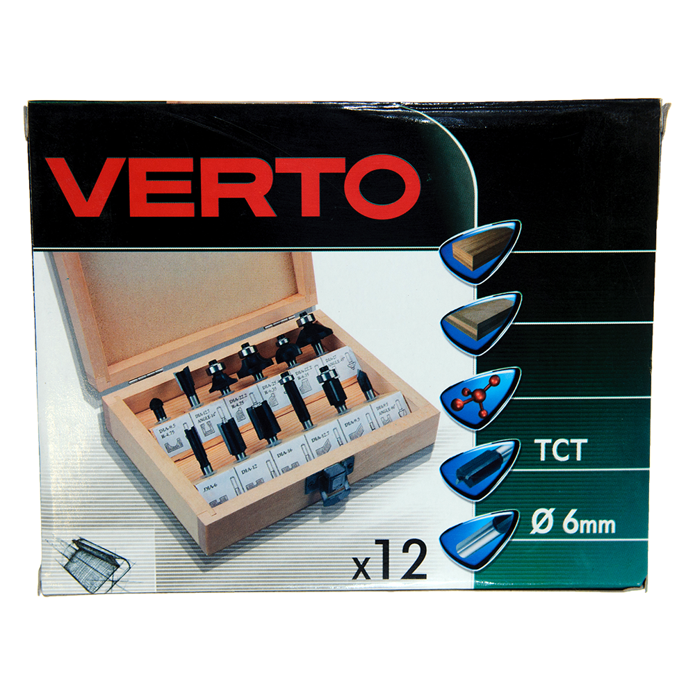 Cap freza Verto 60H008, carburas, prindere 6 mm, 12 buc