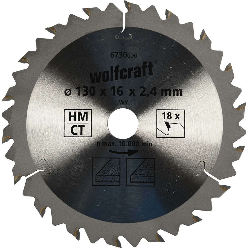 Panza pentru fierastrau circular Wolfcraft, 18 dinti,130 mm