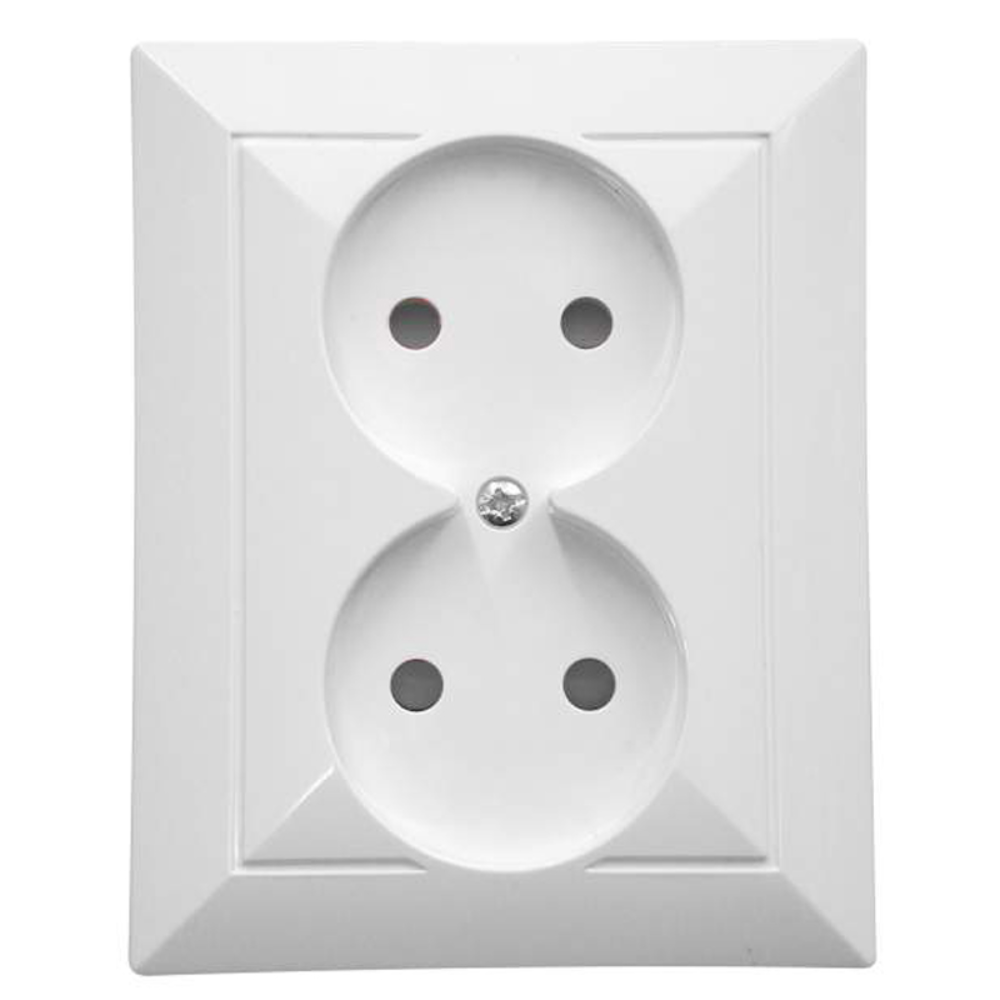 Priza dubla Perla 16A, 81 x 53 x 36,6 mm