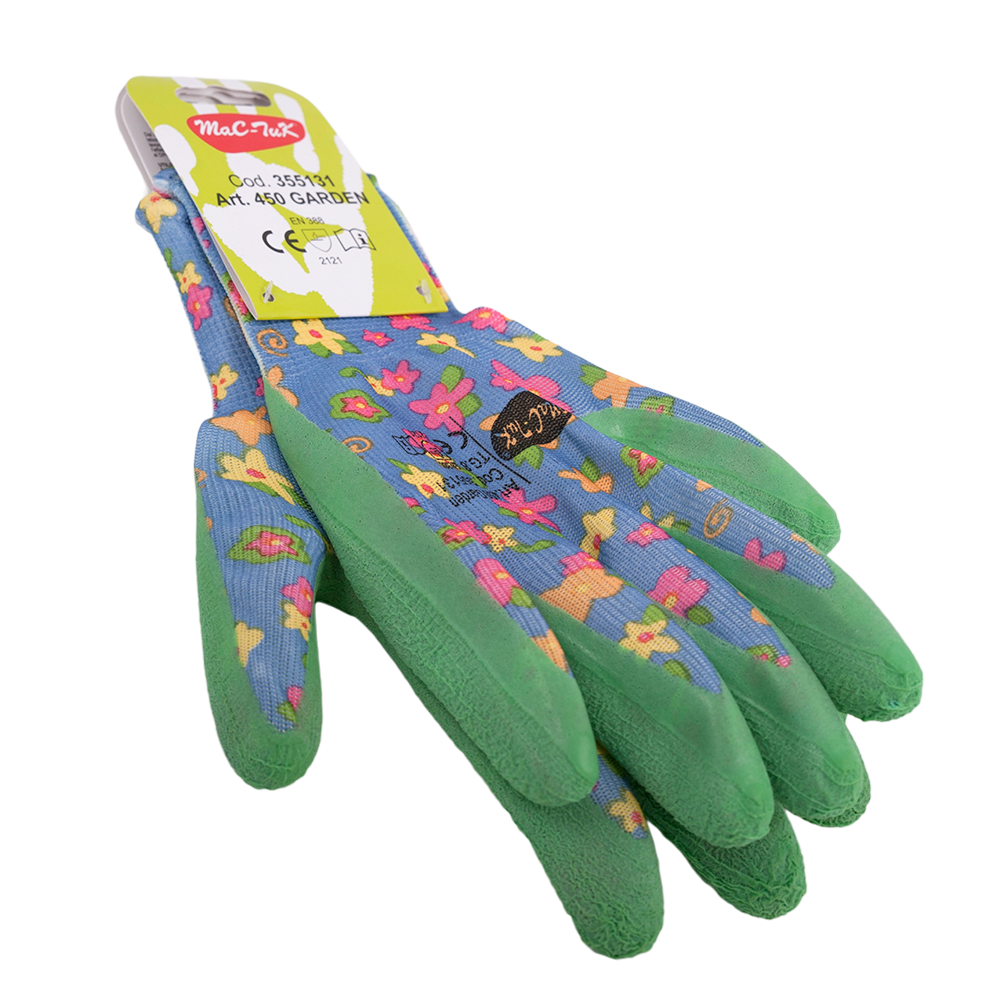Manusi pentru gradinarit Garden, marimea 9, nylon + latex, model floral