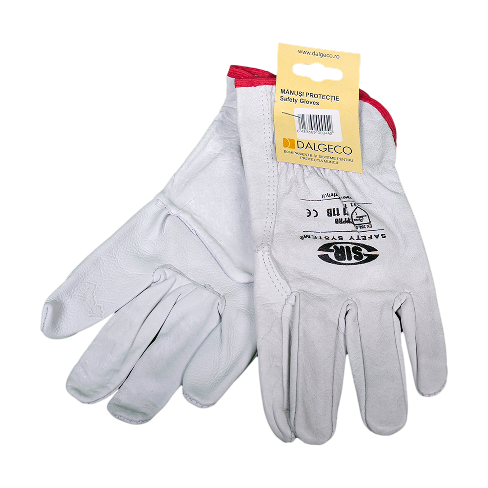 Manusi de protectie Cipro, 100% piele de bovina,  marimea 10, alb