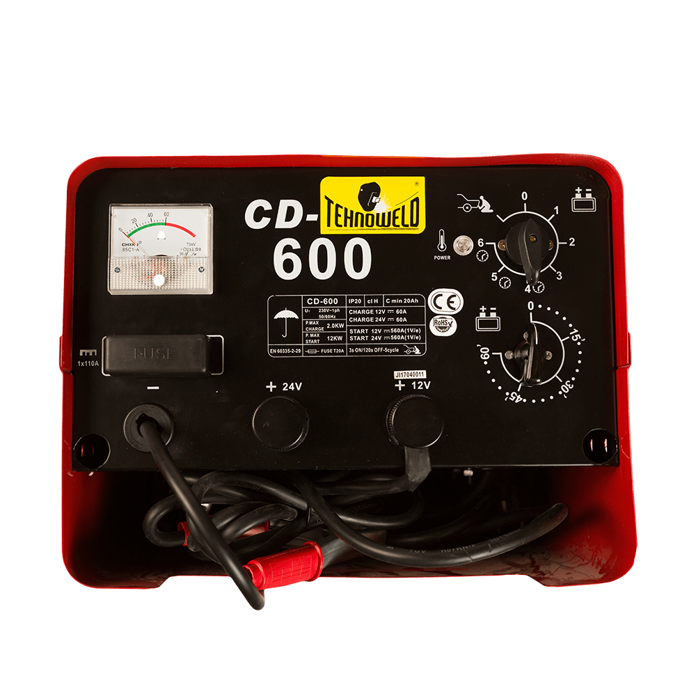 Incarcator baterii si robot de pornire CD600 Tehnoweld, 12 / 24 V, 60 A / 500 A