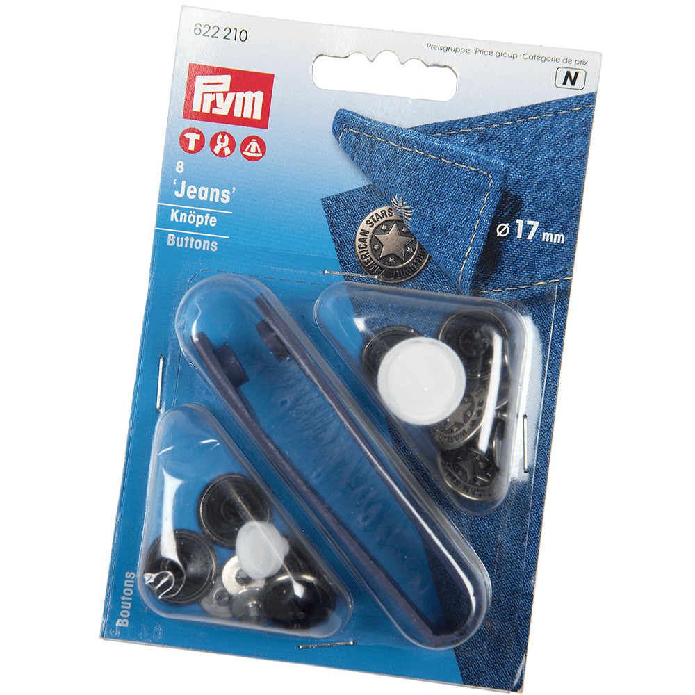 Nasturi nituiti pentru blugi, cu sistem de atasare , Ø 17 mm, set 8 buc