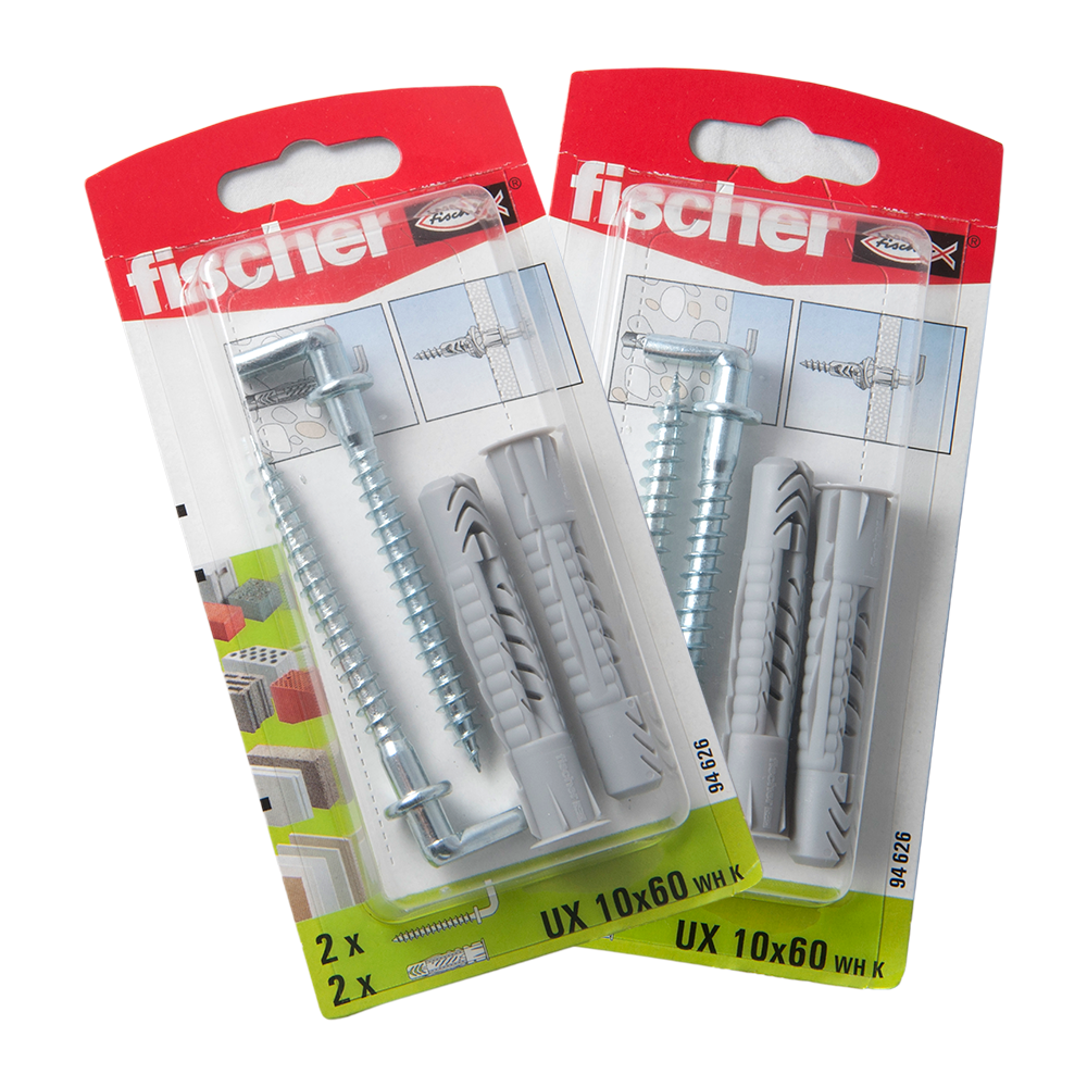 Diblu din nailon cu surub L, Fischer UX, 10 x 60 mm, 7 x 77 mm, 2 buc