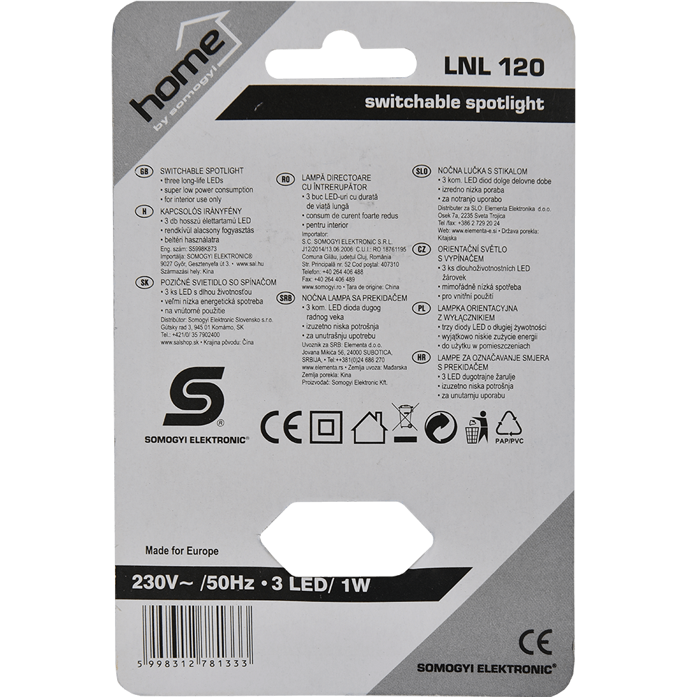 Lumina directoare Home, cu comutator, 3 LED-uri