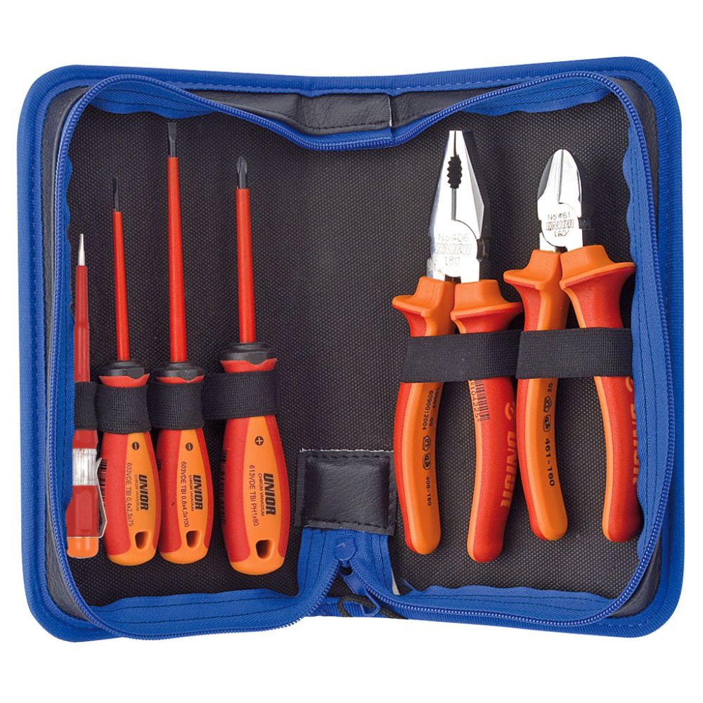 Set scule Unior VDE BI, utilizare profesionala, husa tip mapa, 6 pcs