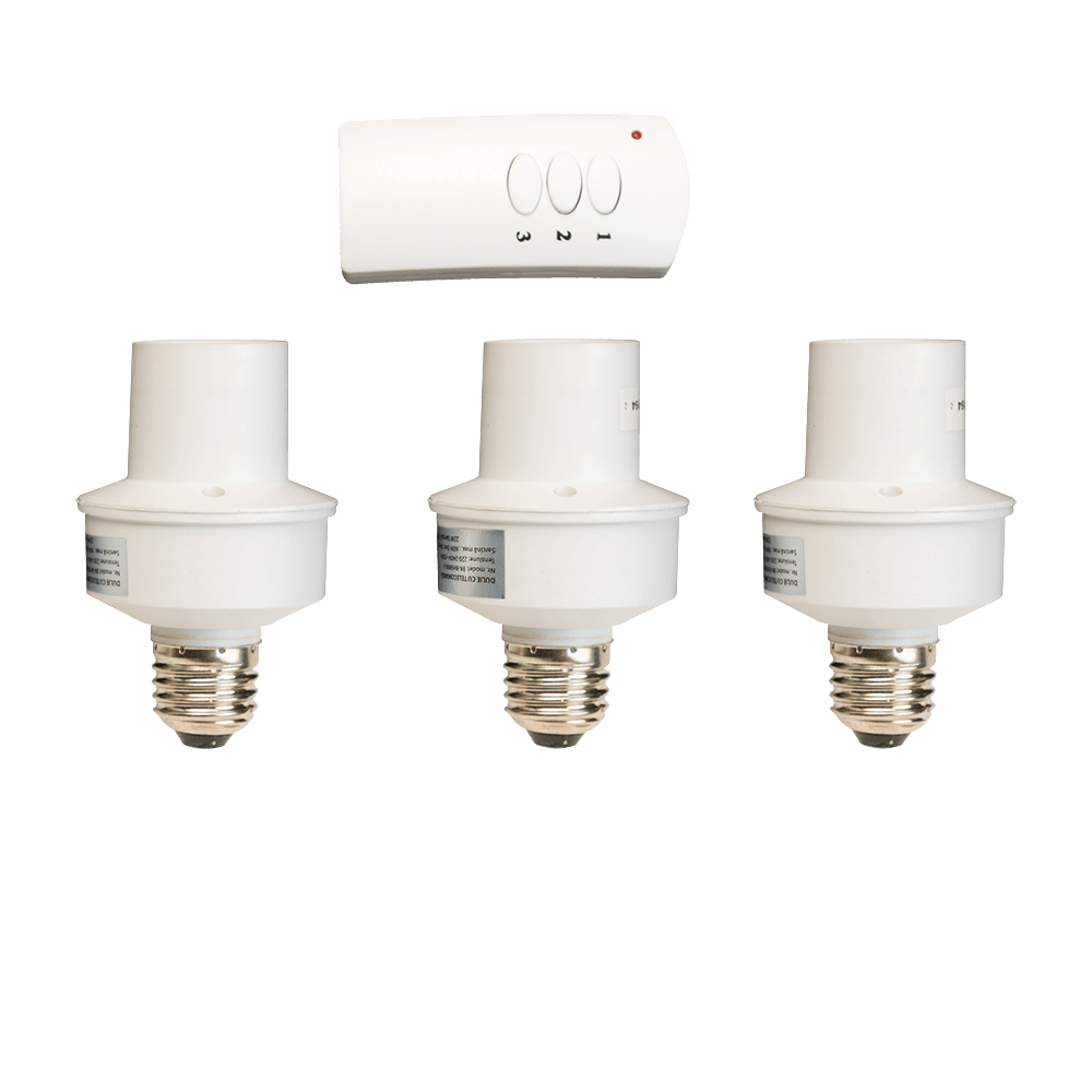 Set 3 dulii cu telecomanda Benko, E27, baterii incluse
