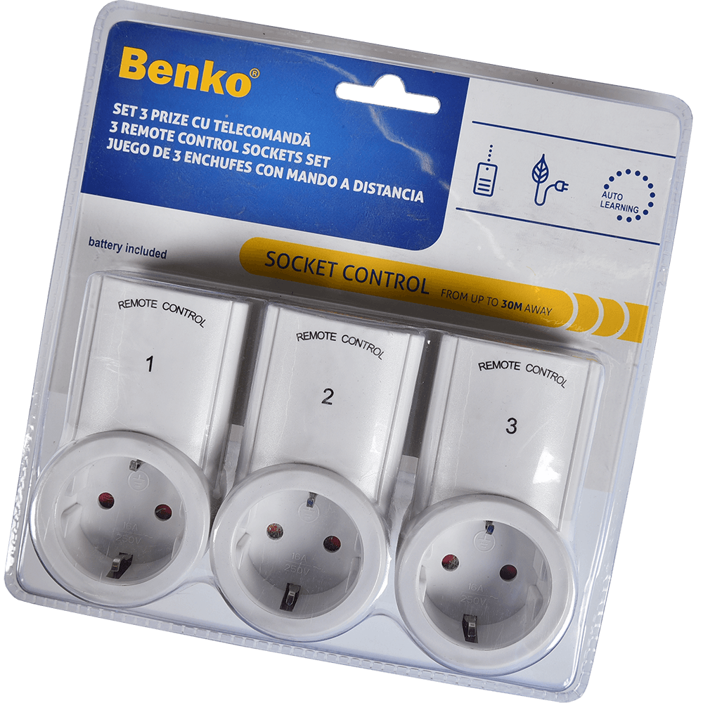 Set 3 prize cu telecomanda Benko, distanta 30 m, 2300 W